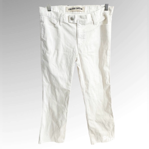 Gap Low Rise Capri Stretch White Denim Jeans Women's  28” Waist - Picture 1 of 5